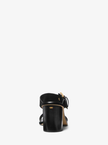 Irene Leather Block Heel Sandal