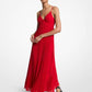 Pleated Georgette Maxi Dress