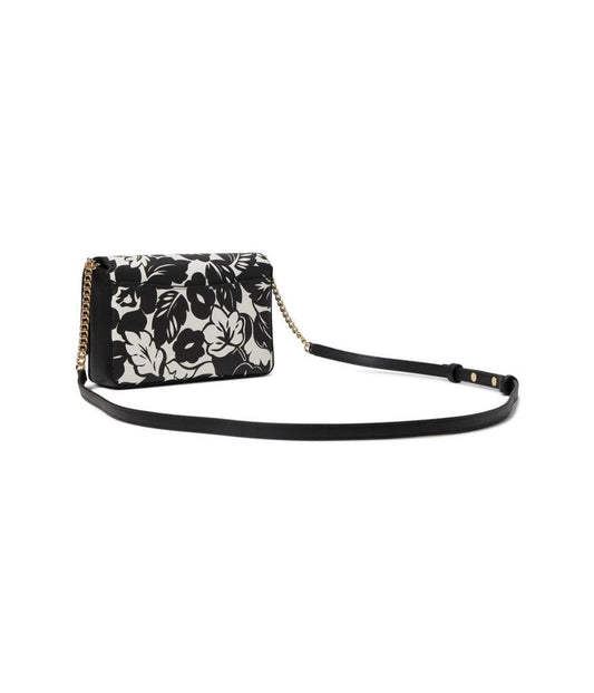 Morgan Tropical Foliage Printed Pvc Flap Chain Wallet