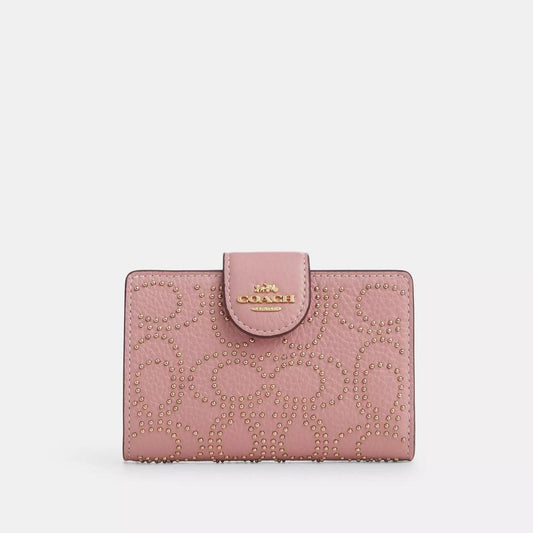 Coach Outlet Medium Corner Zip Wallet With Signature Rivets