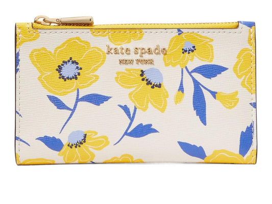 Morgan Sunshine Floral Printed Pvc Small Slim Bifold Wallet