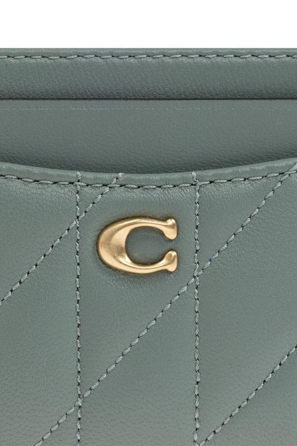 Coach Logo Plaque Quilted Card Case