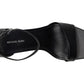 Jaida 40S5JDMS1L Sandals Women's Black Leather Ankle Strap VER412