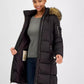 Women's Belted Hooded Faux-Fur-Trim Puffer Coat, Exclusively at Macy's