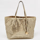 Michael Michael Kors Gold Laser Cut Leather Jet Set Travel Tote