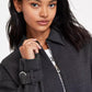 Women's Zip-Front Belted-Cuff Cropped Jacket