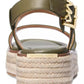 MICHAEL Lynn Leather Buckled Espadrille Sandals