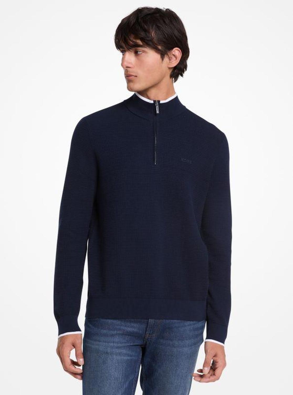 Cotton Quarter-Zip Sweater