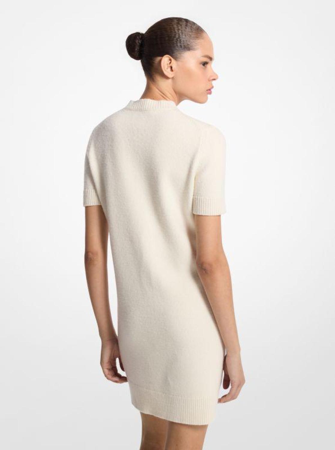 Felted Wool Crewneck T-Shirt Dress