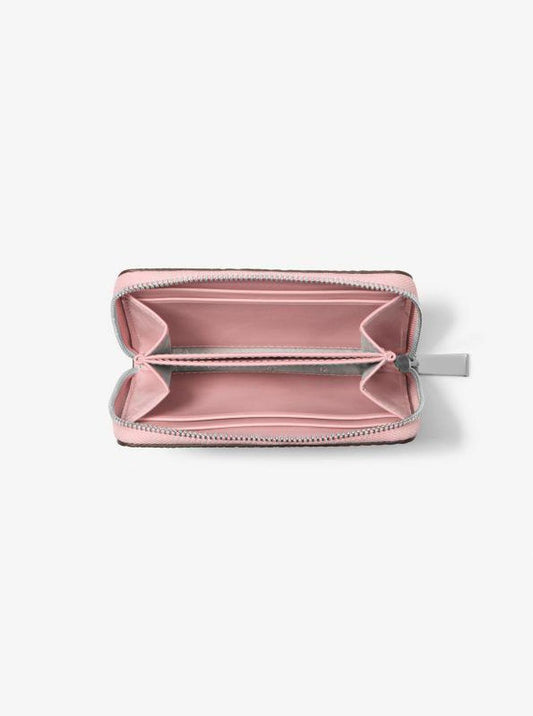 Jet Set Small Snake Embossed Leather Zip-Around Wallet