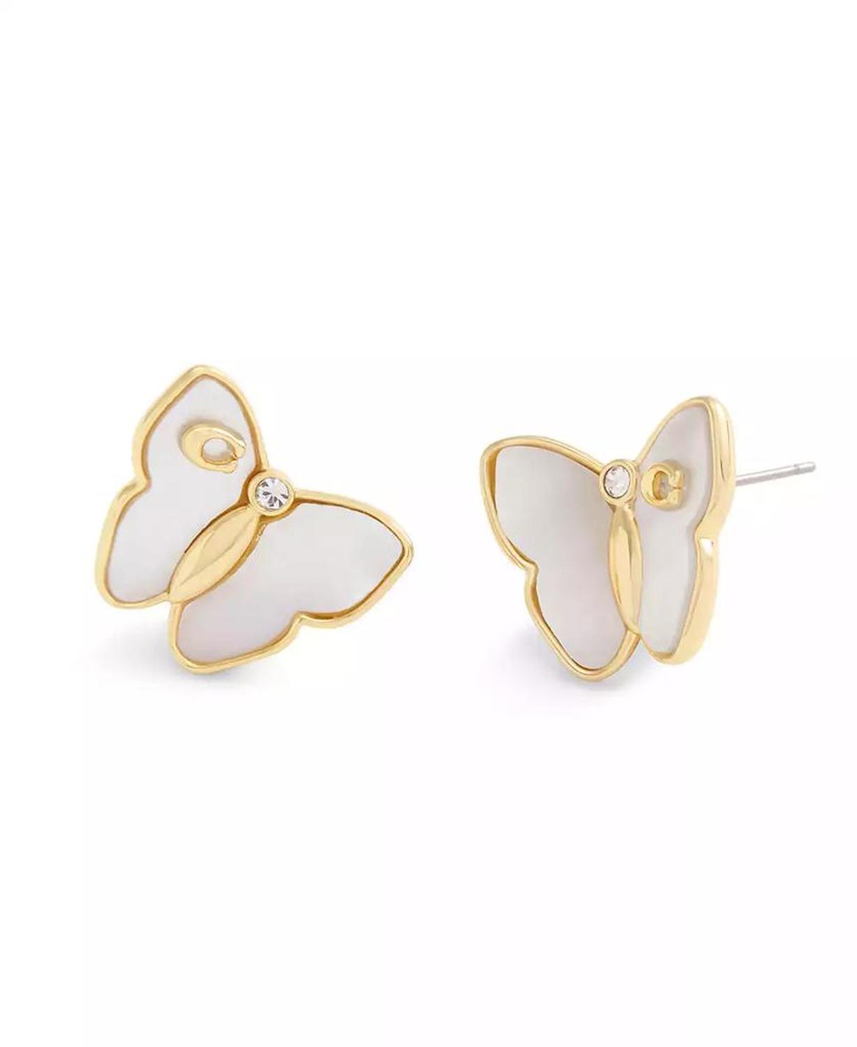Signature Mother of Pearl Butterfly Stud Earrings