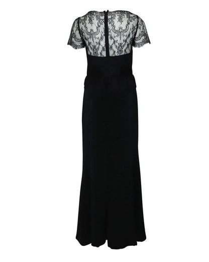 Marchesa Notte Lace Gown in Black Polyester