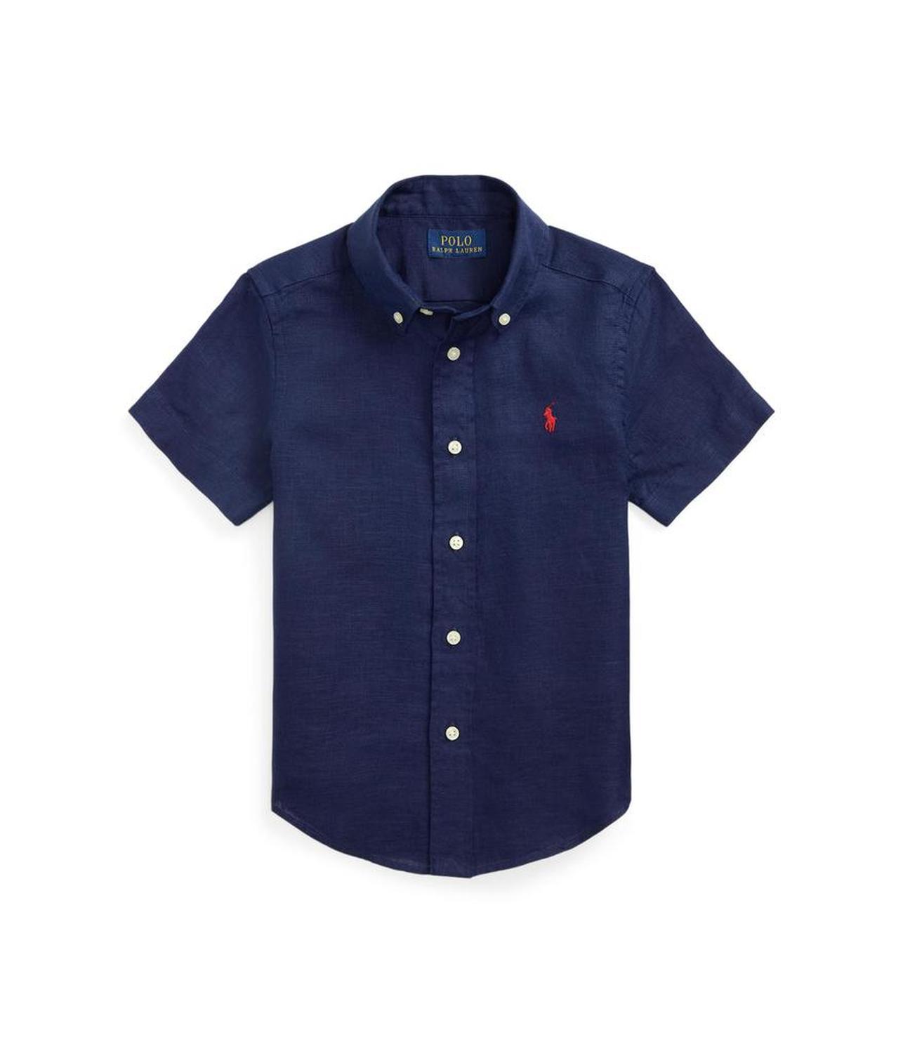 Linen Short Sleeve Shirt (Toddler/Little Kid)