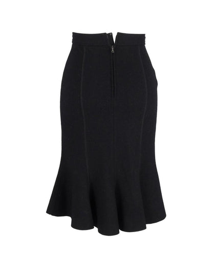 Prada Mermaid Knee-Length Skirt in Black Wool