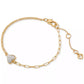 Gold-Tone Cubic Zirconia Pavé Heart Double Chain Link Bracelet