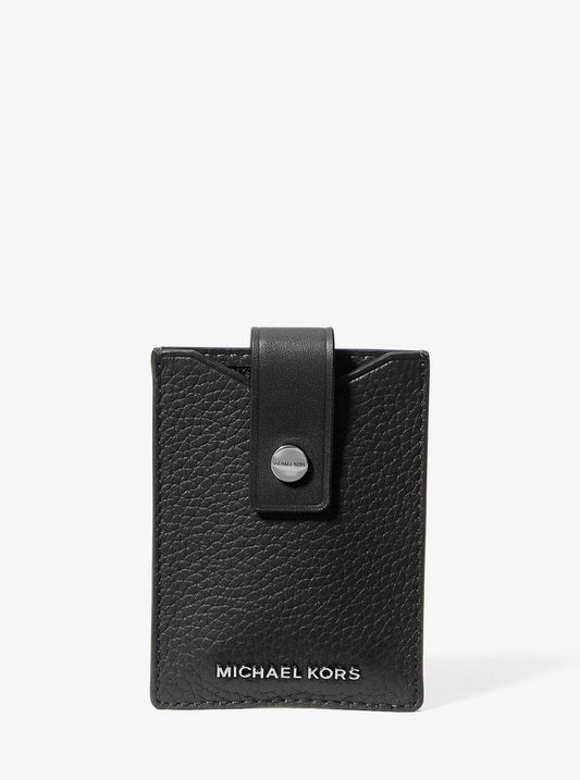 Hudson Pebbled Leather Snap Card Case