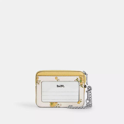 Zip Card Case With Floral Print