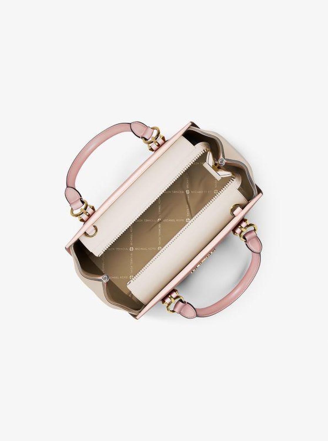 Marilyn Small Color-Block Saffiano Leather Messenger Bag