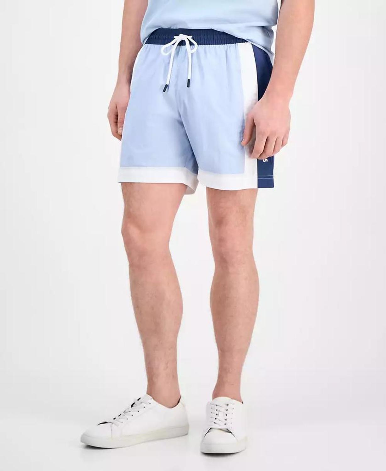 Men's Colorblocked Drawstring 5" Swim Shorts