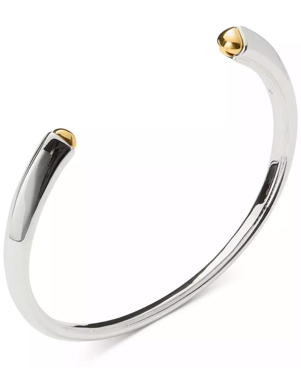 Two-Tone Sculpted Spade Open Cuff Bracelet