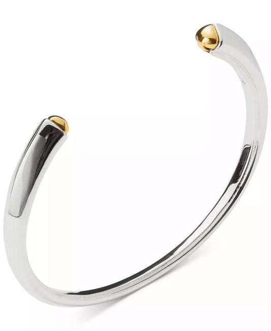 Two-Tone Sculpted Spade Open Cuff Bracelet