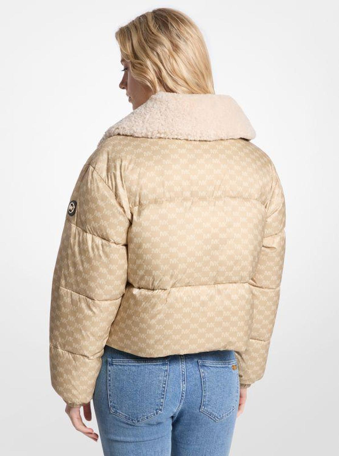 Logo Print and Sherpa Puffer Jacket