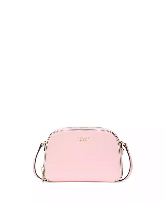 Devin Saffiano Leather Double Zip Dome Crossbody Bag