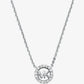 Fulton Precious-Metal Plated Sterling Silver Pavé Logo Charm Necklace
