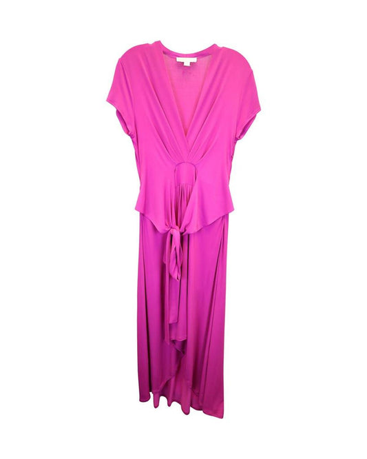 Michael Kors High-Low Hem Maxi Dress in Purple Polyester