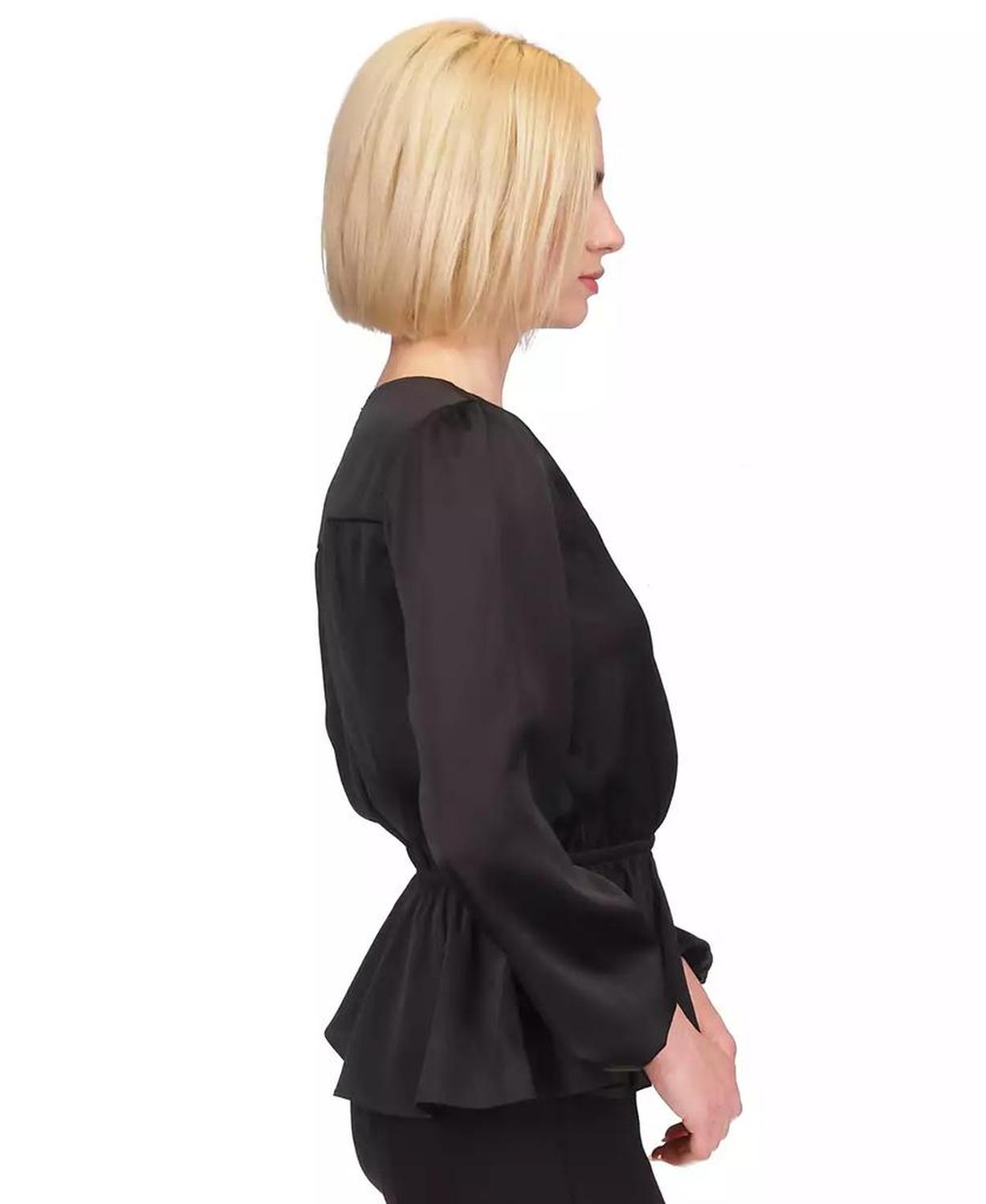 MICHAEL Women's Satin Faux Wrap Top