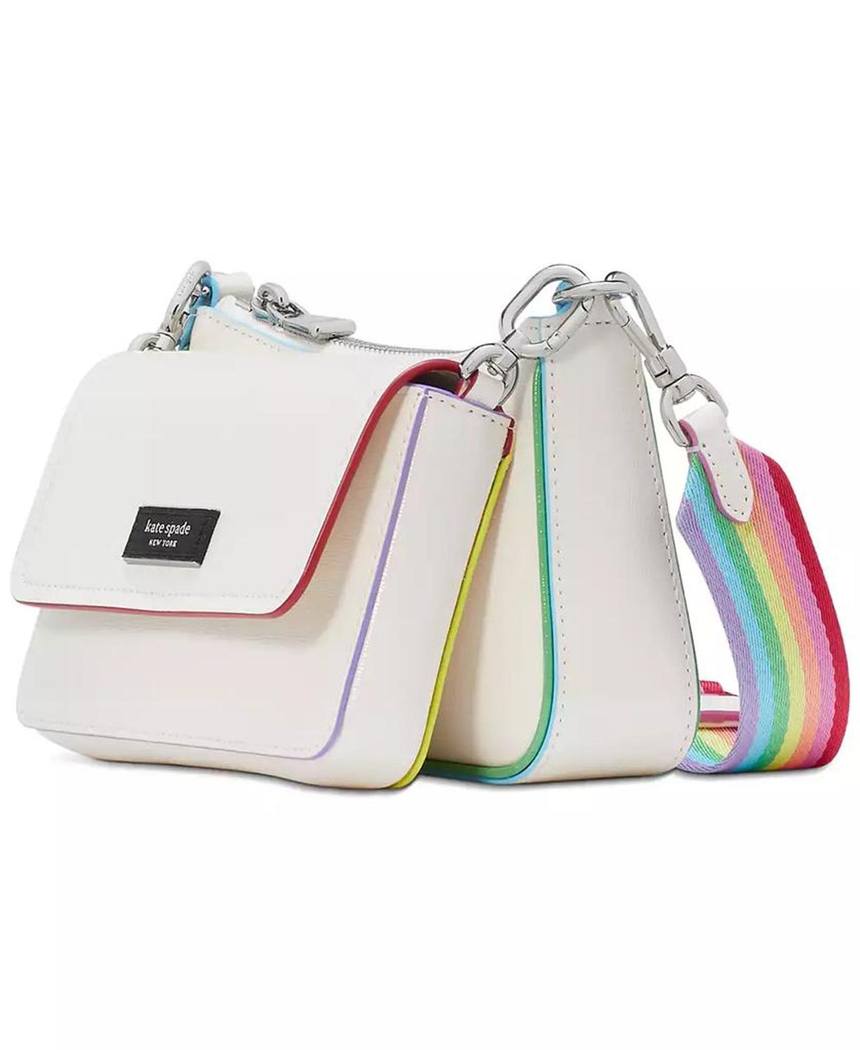 Double Up Rainbow Leather Crossbody