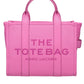 Pink Leather Medium Tote Bag