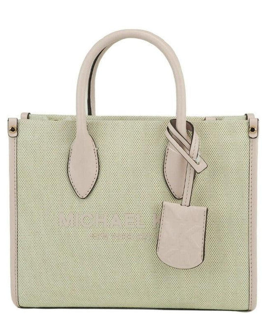 Mirella Small Powder Blush Canvas Shopper Crossbody Handbag Women's Purse