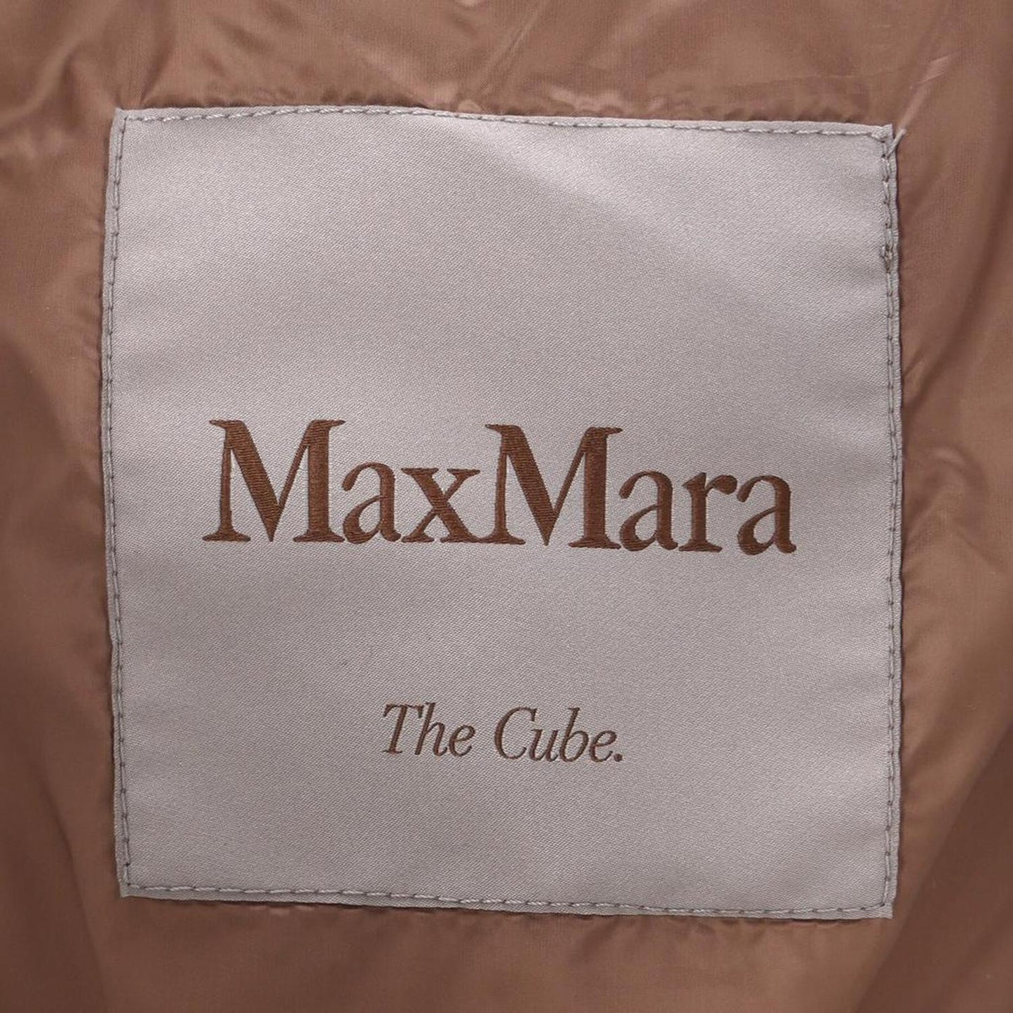 The Cube Quilted with Hood Down Jacket in Brown Polyester