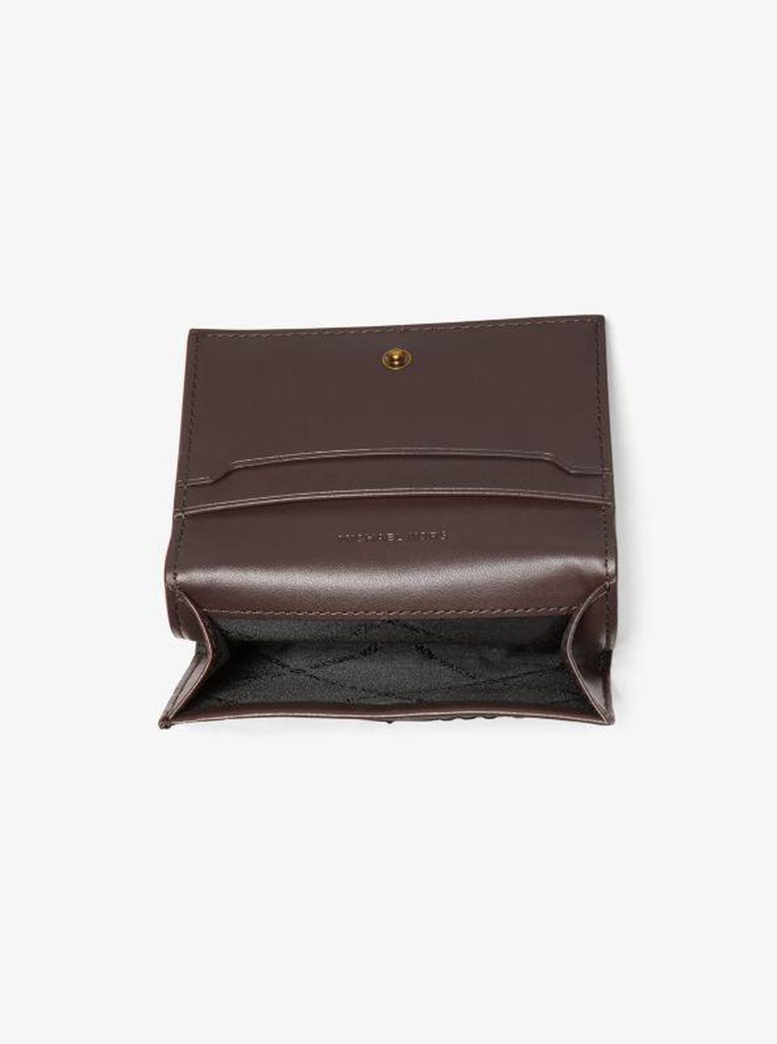 Colby Logo Embossed Burnished Leather Card Case
