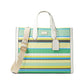 Manhattan Striped Woven Straw Large Tote