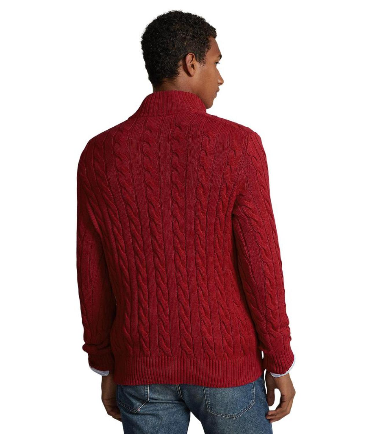 Long Sleeve Cotton Cable 1/2 Zip