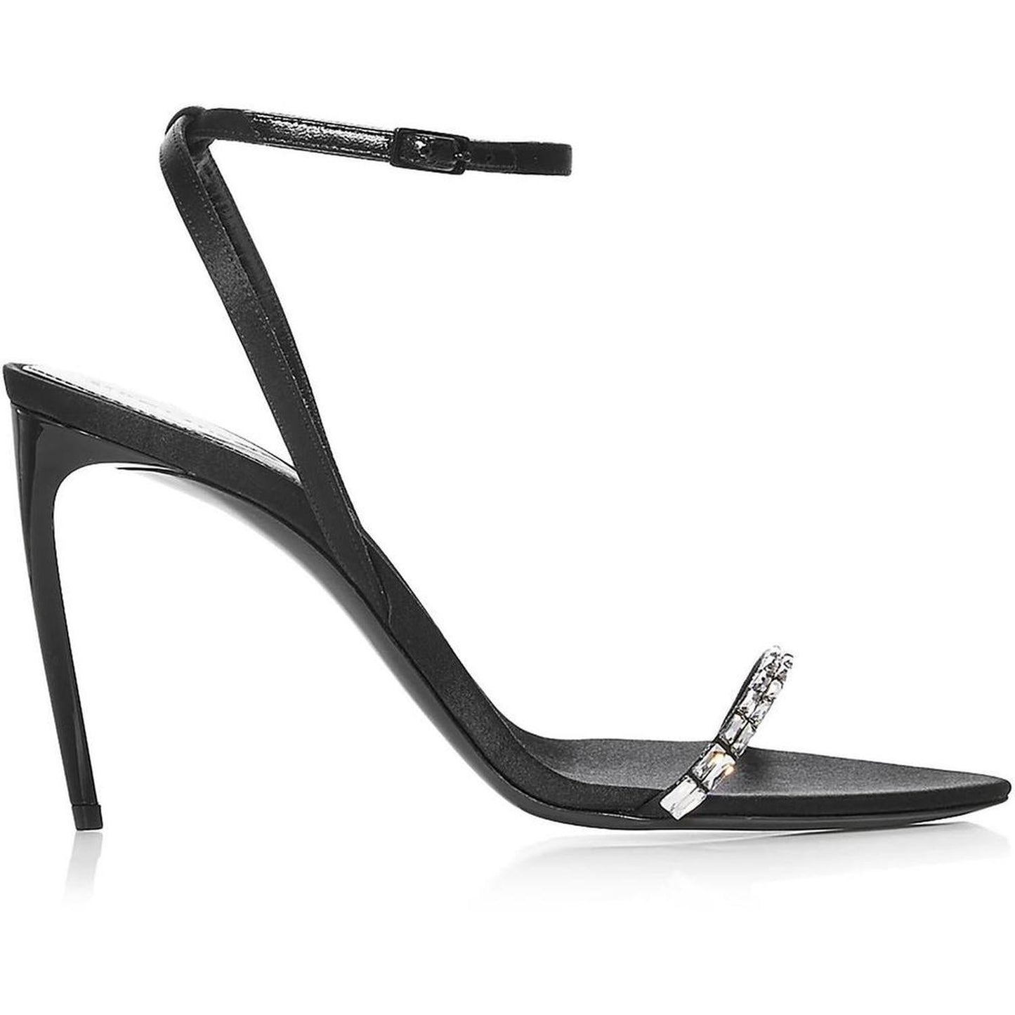 Womens Ankle Strap Almond Toe Heels