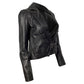 Marc by  Buton-Detail Open Jacket in Black Leather