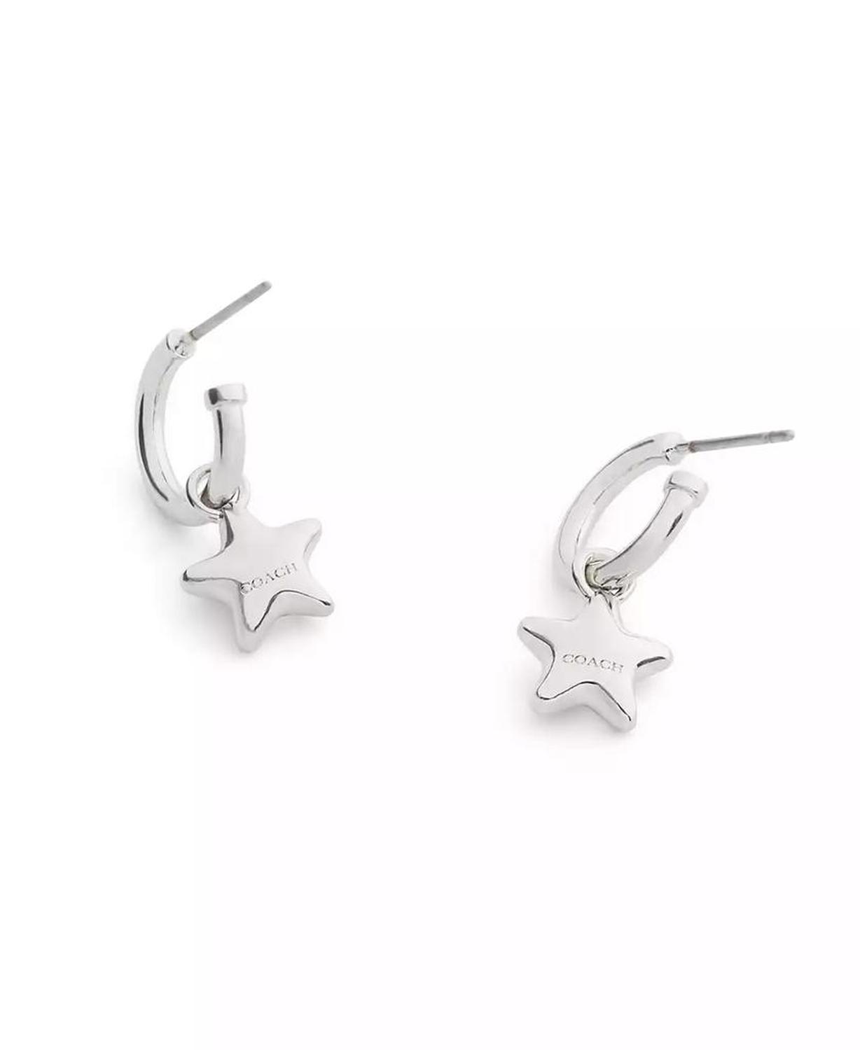 Minimal Star Huggie Drop Earrings