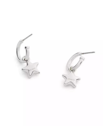 Minimal Star Huggie Drop Earrings
