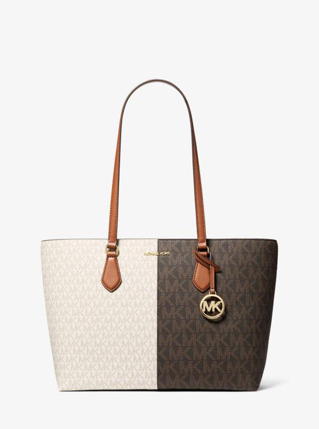 Sheila Large Two-Tone Signature Logo Tote Bag