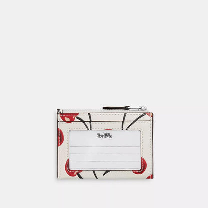 Mini Skinny Id Case With Cherry Print