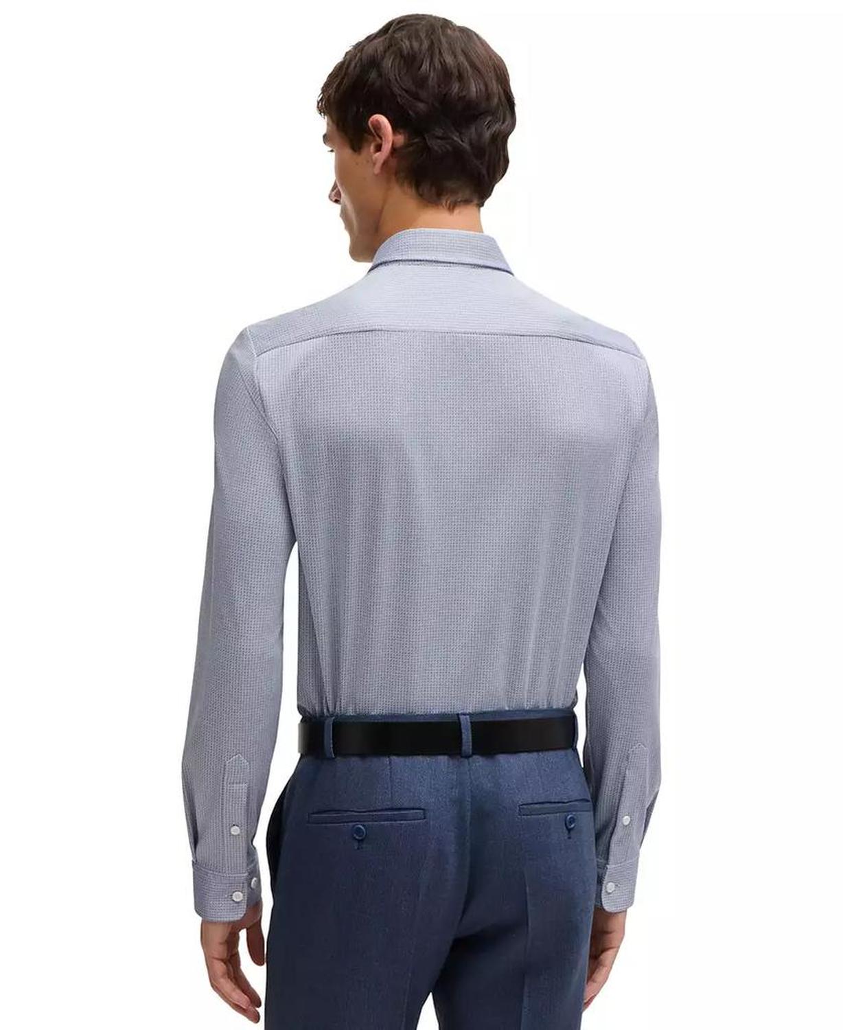 Men's Patterned Performance Slim-Fit Dress Shirt