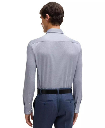 Men's Patterned Performance Slim-Fit Dress Shirt