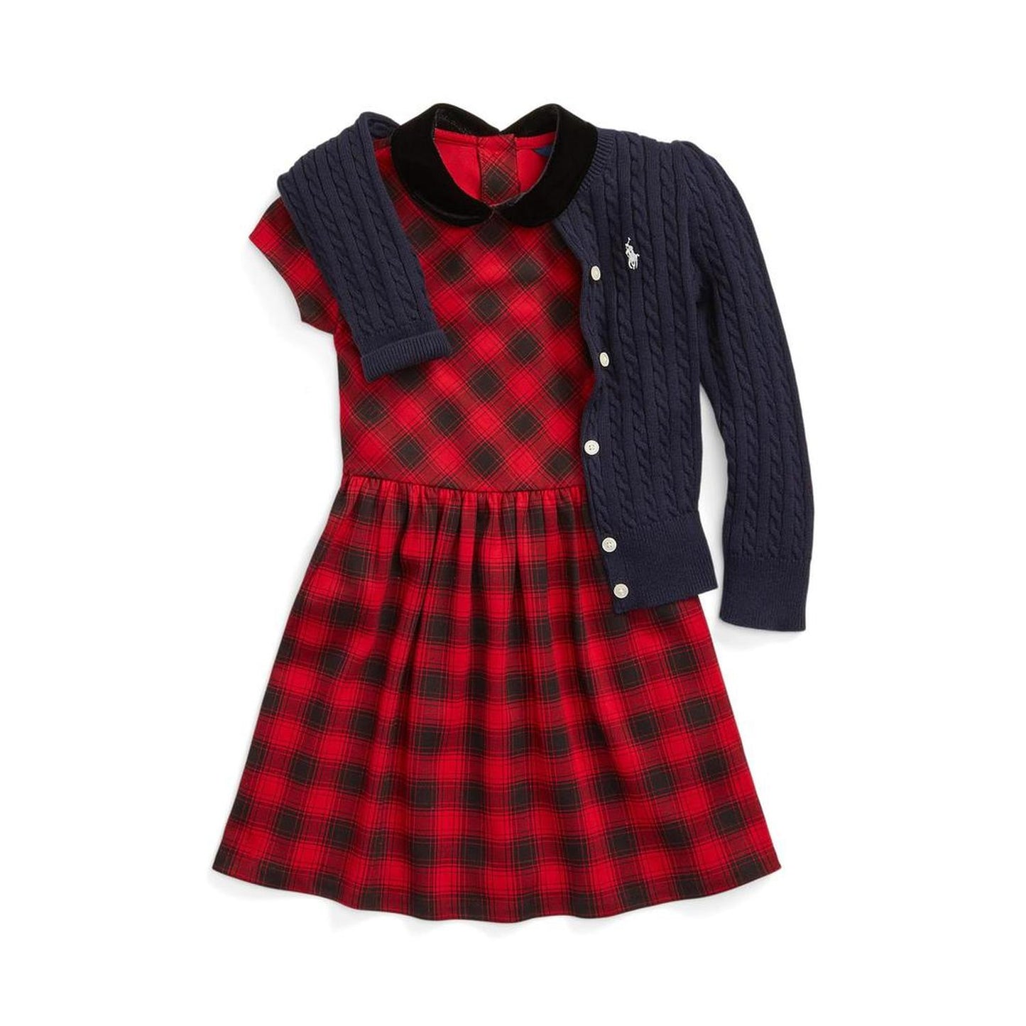Buffalo Check Stretch Ponte Dress (Toddler/Little Kids)