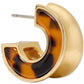 Gold-Tone Bold Tortoise Small Hoop Earrings, 0.82"