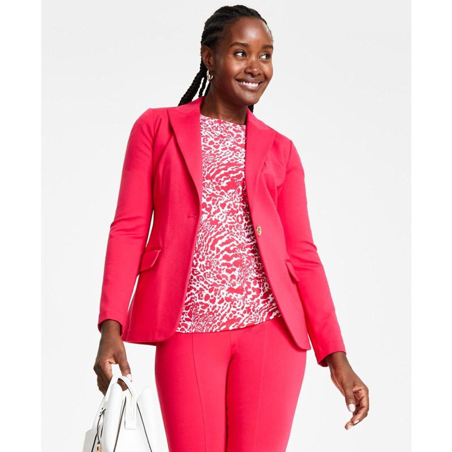 Women's Knit One-Button Blazer, Regular & Petite