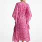 Zebra Print Cotton Belted Caftan