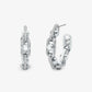 Astor Link Medium Precious Metal-Plated Brass Pavé Hoop Earrings
